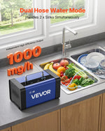 VEVOR ozona ģenerators 45 000 mg/h, komerciāla ozona iekārta ar 15 s aizkavētu palaišanu, divu šļūteņu ūdens režīmu un LCD skārienekrānu, industriāls smaku neitralizators automašīnām, dūmiem un mājoklim, līdz 350 m²