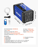 VEVOR ozona ģenerators 45 000 mg/h, komerciāla ozona iekārta ar 15 s aizkavētu palaišanu, divu šļūteņu ūdens režīmu un LCD skārienekrānu, industriāls smaku neitralizators automašīnām, dūmiem un mājoklim, līdz 350 m²