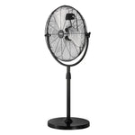 VEVOR rūpnieciskais statīva ventilators, 3 ātrumi, augstums regulējams no 115 līdz 147 cm