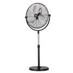VEVOR rūpnieciskais statīva ventilators, 3 ātrumi, augstums regulējams no 115 līdz 147 cm
