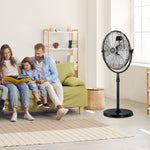 VEVOR rūpnieciskais statīva ventilators, 3 ātrumi, augstums regulējams no 115 līdz 147 cm