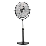 VEVOR rūpnieciskais statīva ventilators, 3 ātrumi, augstums regulējams no 115 līdz 147 cm