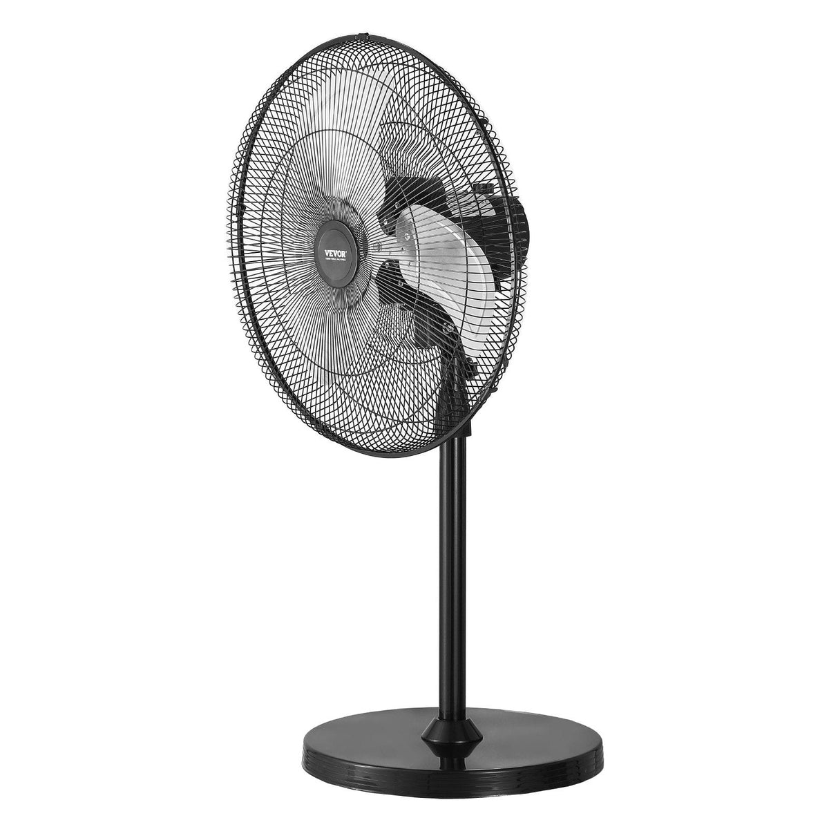 VEVOR 50 cm rūpnieciskais stāvošais ventilators, 3 ātrumi, oscilējošs, augstuma regulēšana