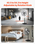 VEVOR 50 cm rūpnieciskais stāvošais ventilators, 3 ātrumi, oscilējošs, augstuma regulēšana