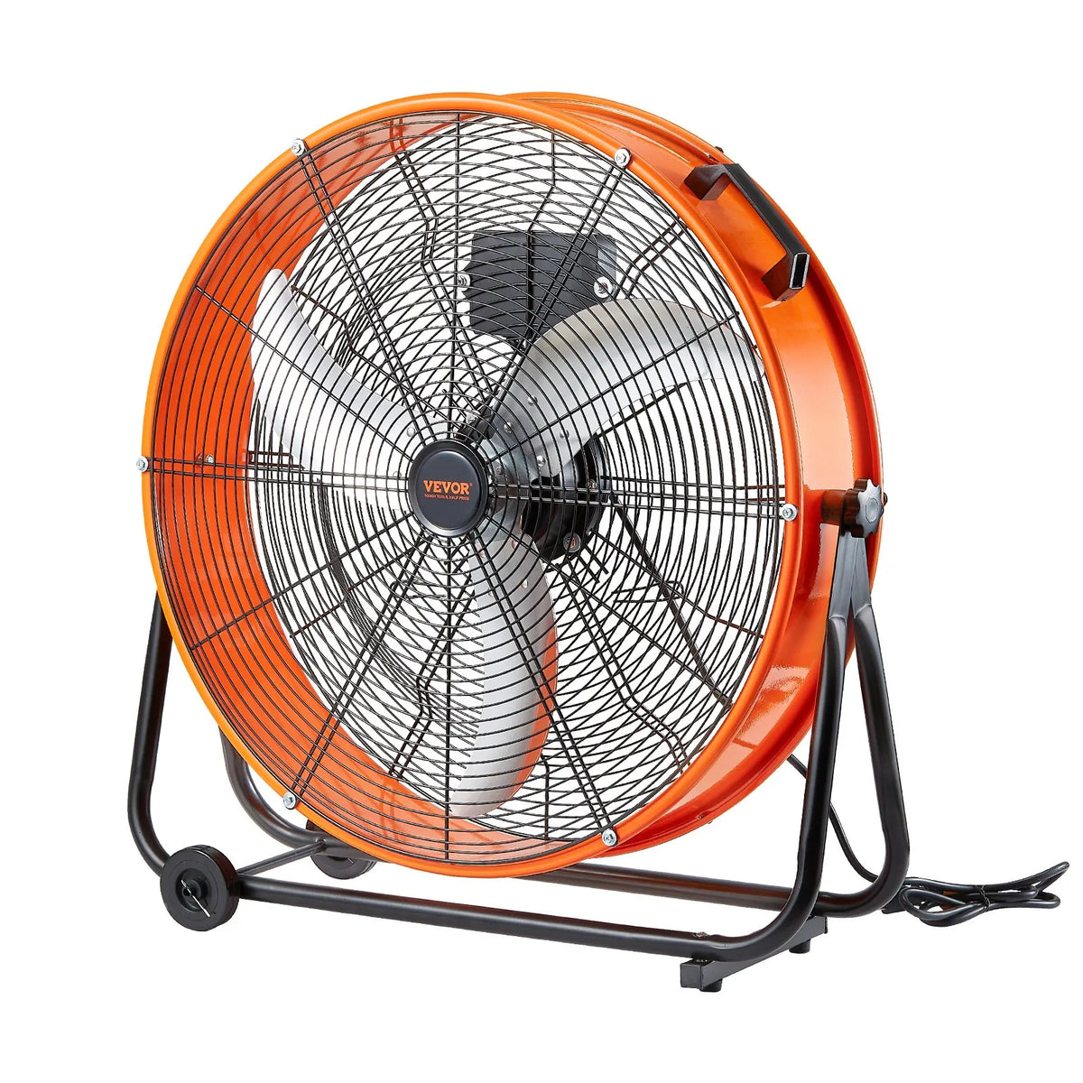 VEVOR Rūpnieciskais grīdas ventilators 61 cm, 3 ātrumi, taimeris, noliktavām