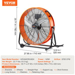VEVOR Rūpnieciskais grīdas ventilators 61 cm, 3 ātrumi, taimeris, noliktavām