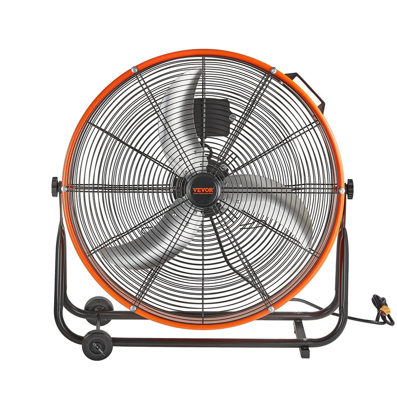 VEVOR Rūpnieciskais grīdas ventilators 61 cm, 3 ātrumi, taimeris, noliktavām