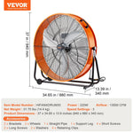 VEVOR 76.2 cm rūpnieciskais ventilators, augstas plūsmas, 3 ātrumi, 13000 CFM, noliktavai
