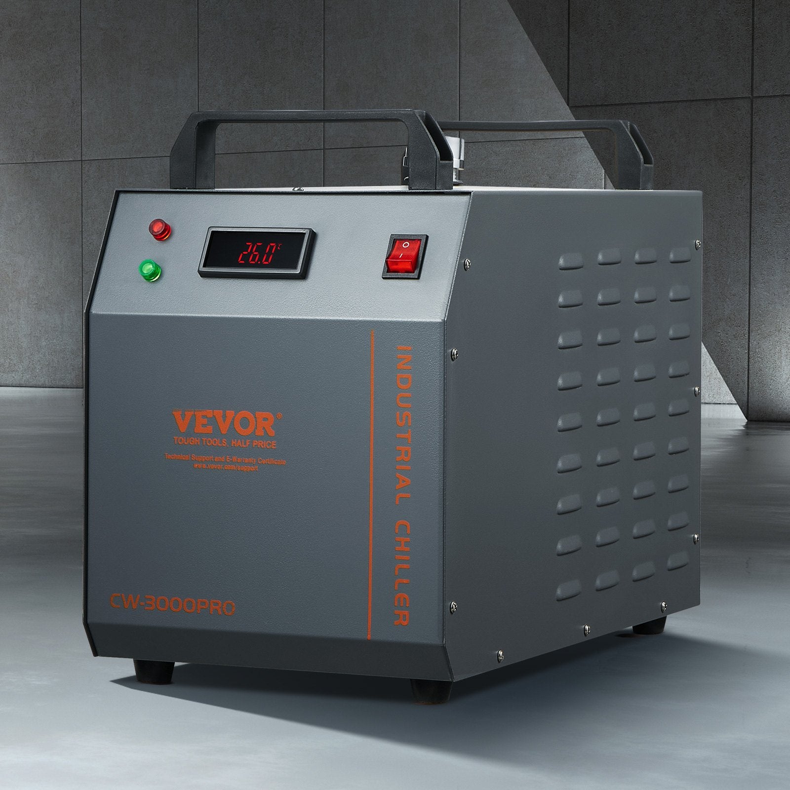 VEVOR Industrial Water Cooler CW-3000(PRO), 150W Air Cooling System with 12L Water Tank and 18L/min Maximum Flow Rate, Suitable for Laser Engraving Machines
