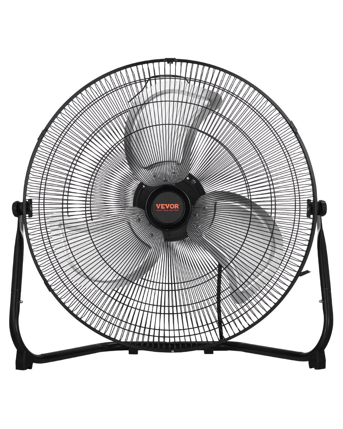 VEVOR 50 cm grīdas ventilators, 3 ātrumi, 360° regulējams leņķis, jaudīgs rūpnieciskais ventilators
