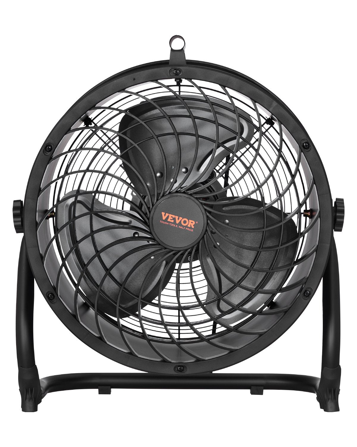 VEVOR 35 cm grīdas ventilators, 3 ātrumi, 360° regulējams leņķis, jaudīgs rūpnieciskais ventilators