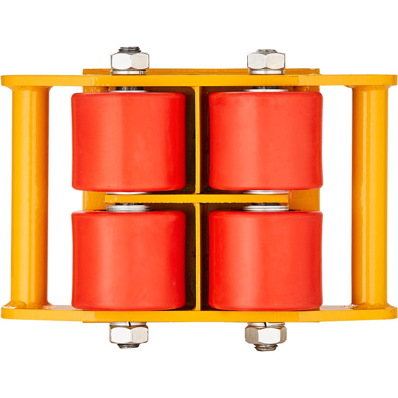 VEVOR Транспортировочный ролик для промышленного оборудования, грузоподъемность 6 т, прочный ролик из углеродистой стали с 4 полиуретановыми колесами, вращающимися на 360° и нескользящей поверхностью, подходит для складов, мастерских и заводов