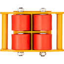 VEVOR Транспортировочный ролик для промышленного оборудования, грузоподъемность 6 т, прочный ролик из углеродистой стали с 4 полиуретановыми колесами, вращающимися на 360° и нескользящей поверхностью, подходит для складов, мастерских и заводов