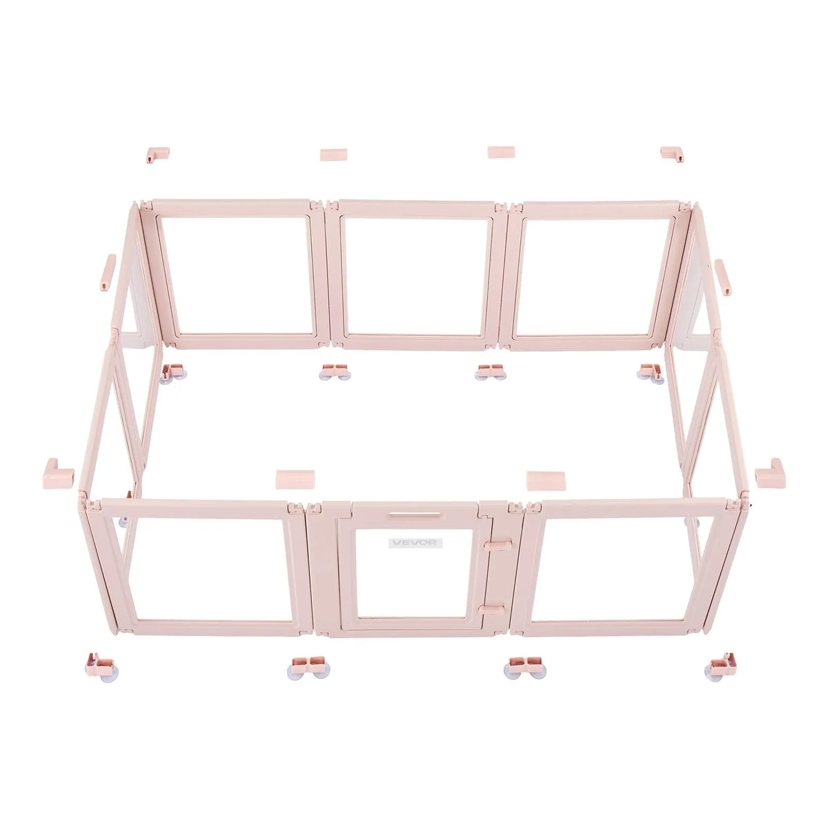 VEVOR suņu dzemdību kaste, 154 x 100 x 60 cm, plastmasas kucēnu manēža vidēja izmēra suņiem, ūdensizturīga caurspīdīga konstrukcija ar logiem un durvju slēdzeni, viegli tīrāma, izturīga, piemērota suņiem un kaķiem
