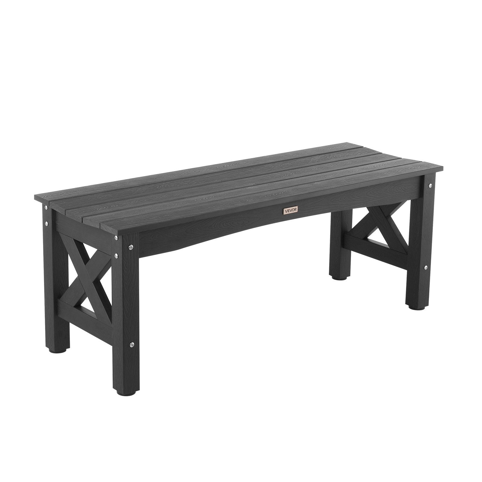 Āra sols 113 cm, izturība līdz 272 kg, laikapstākļu izturīgs plastmasas rāmis ar regulējamām kāju pamatnēm un pastiprinātām kājām, piemērots terasei, dārzam, parkam, pagalmam un lieveņiem, melns