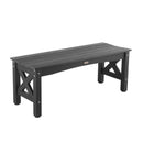 Āra sols 113 cm, izturība līdz 272 kg, laikapstākļu izturīgs plastmasas rāmis ar regulējamām kāju pamatnēm un pastiprinātām kājām, piemērots terasei, dārzam, parkam, pagalmam un lieveņiem, melns