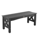 Āra sols 113 cm, izturība līdz 272 kg, laikapstākļu izturīgs plastmasas rāmis ar regulējamām kāju pamatnēm un pastiprinātām kājām, piemērots terasei, dārzam, parkam, pagalmam un lieveņiem, melns