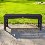 Āra sols 113 cm, izturība līdz 272 kg, laikapstākļu izturīgs plastmasas rāmis ar regulējamām kāju pamatnēm un pastiprinātām kājām, piemērots terasei, dārzam, parkam, pagalmam un lieveņiem, melns