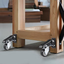 VEVOR darbgalda ritentiņi, 75 kg slodzes ietilpība, 4 gab. komplekts, 6,35 cm izturīgi ievelkami ritentiņi, sānos stiprināmi regulējami nolaižamie riteņi ar 360° grozāmu mehānismu, piemēroti darbgaldiem, galdiem un iekārtām.