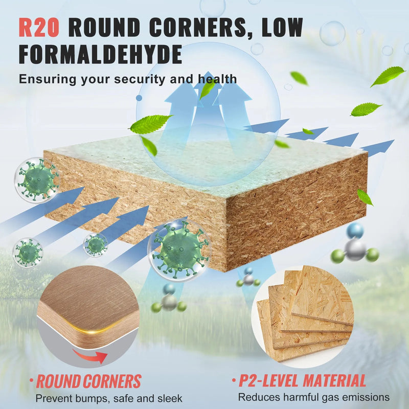 Столешница VEVOR, 1400 × 700 × 25 мм, нагрузка 100 кг, массив ДСП, подходит для каркасов столов с электрической регулировкой, прямоугольная столешница для дома и офиса