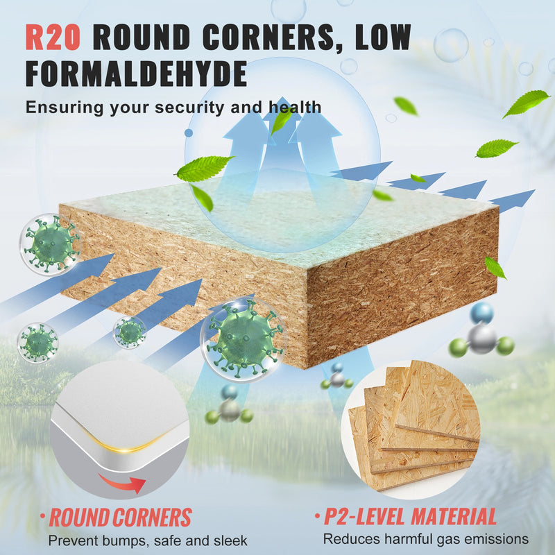 VEVOR galda virsma, 1400 × 711 × 25 mm, 100 kg slodze, viengabala kokskaidu plātne, piemērota elektriski regulējamiem galda rāmjiem, taisnstūra virsma mājai un birojam