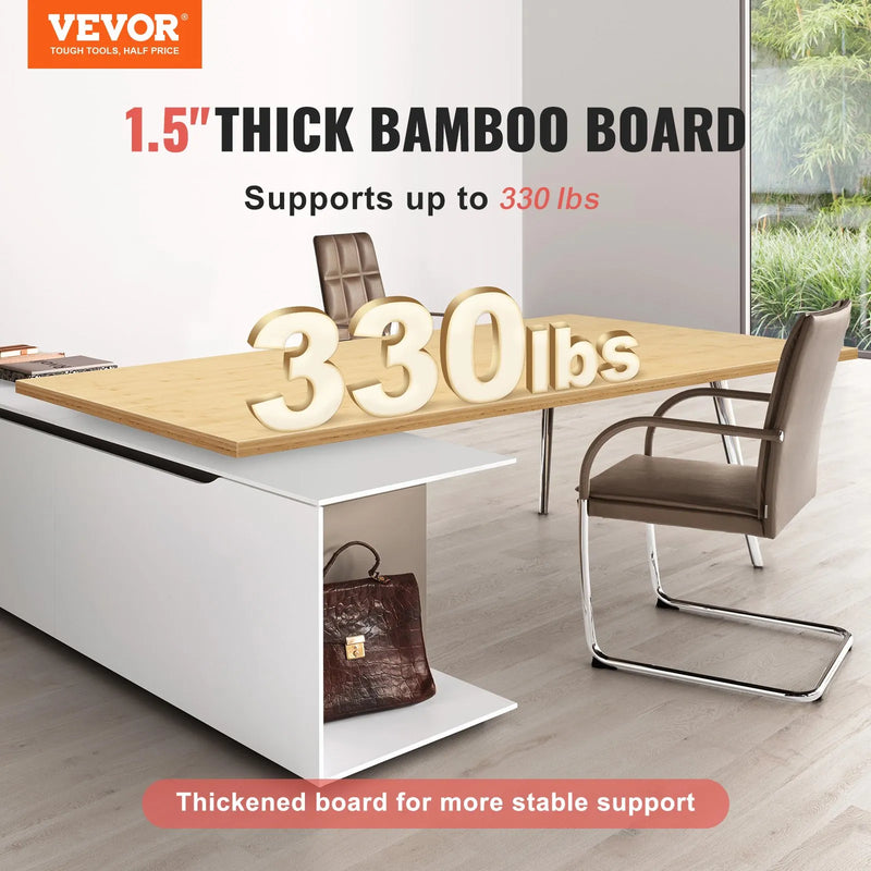 VEVOR bamboo table top, rectangular, 1800 × 737 × 38 mm, load capacity up to 150 kg