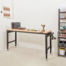 VEVOR workbench with power outlet, work surface 152.4 x 55.9 x (71.1-100.3 cm) cm, workshop table with load capacity 907 kg