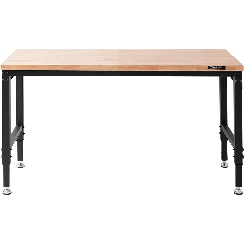 VEVOR workbench with power outlet, work surface 152.4 x 55.9 x (71.1-100.3 cm) cm, workshop table with load capacity 907 kg