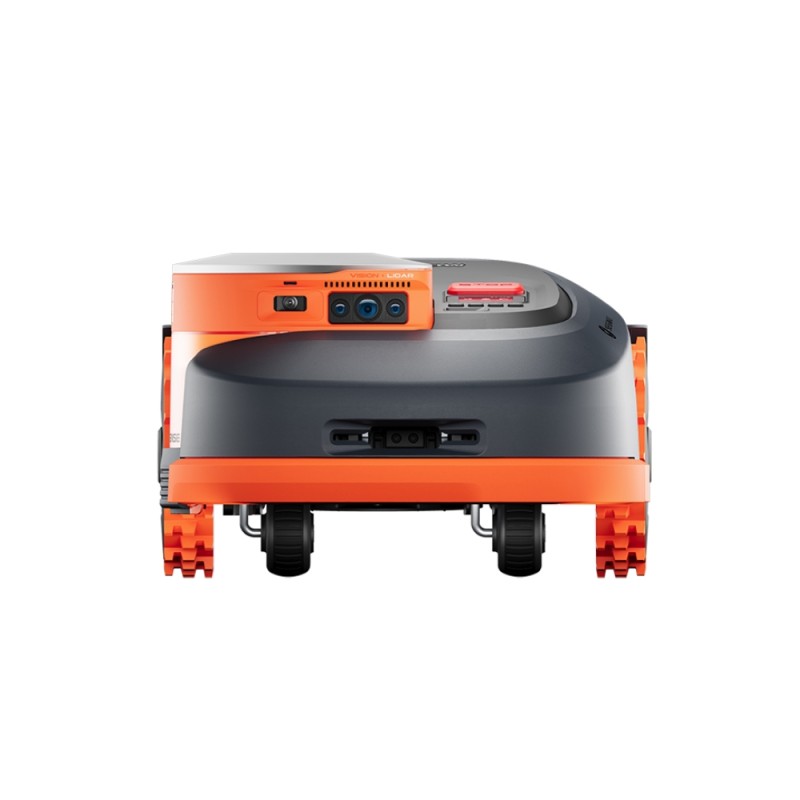 Iepriekšpasūtīšana_1000 m²_Zāliena robots SEGWAY Navimow H210E, darbojas bez kontūras kabeļiem, nodrošina stabilu darbību uz nogāzēm līdz 45% (24°), tāpēc ir piemērots ne tikai gludam, bet arī sarežģītākam reljefam.