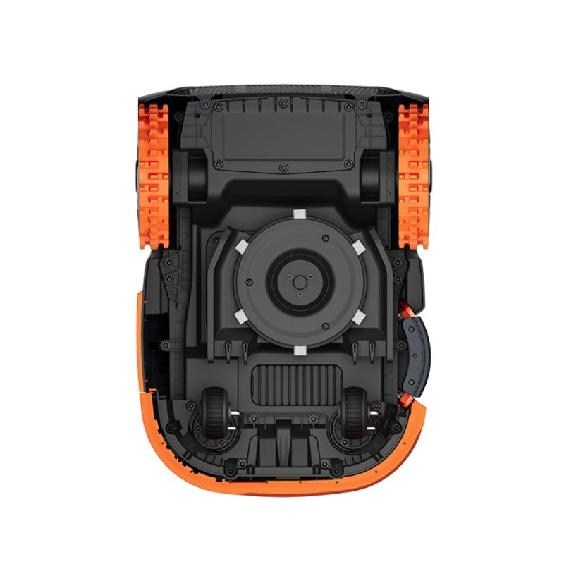 1500 m²_Zāliena robots SEGWAY Navimow H215E, darbojas bez kontūras kabeļiem, nodrošina stabilu darbību nogāzēs līdz 45% (24°), tāpēc ir piemērots ne tikai gludam, bet arī sarežģītākam reljefam