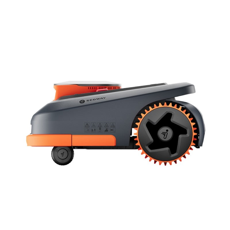 Iepriekšpasūtīšana_3000 m²_Zāliena robots SEGWAY Navimow H230E, darbojas bez kontūras kabeļiem, nodrošina stabilu darbību uz nogāzēm līdz 45% (24°), tāpēc ir piemērots ne tikai gludam, bet arī sarežģītākam reljefam