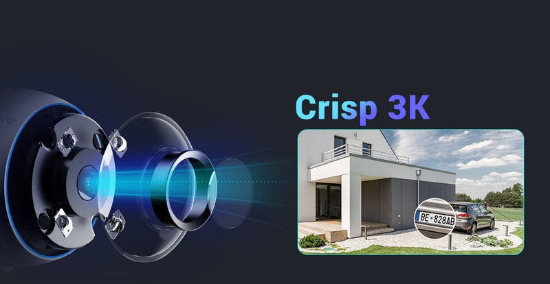 Ezviz H3 ārtelpu Viedā 3K videokamera ar cilvēku un mašīnu uztveršanu, krāsainu nakts redzamību, sirēnu, trauksmes gaismu, IP67, divvirzienu audio