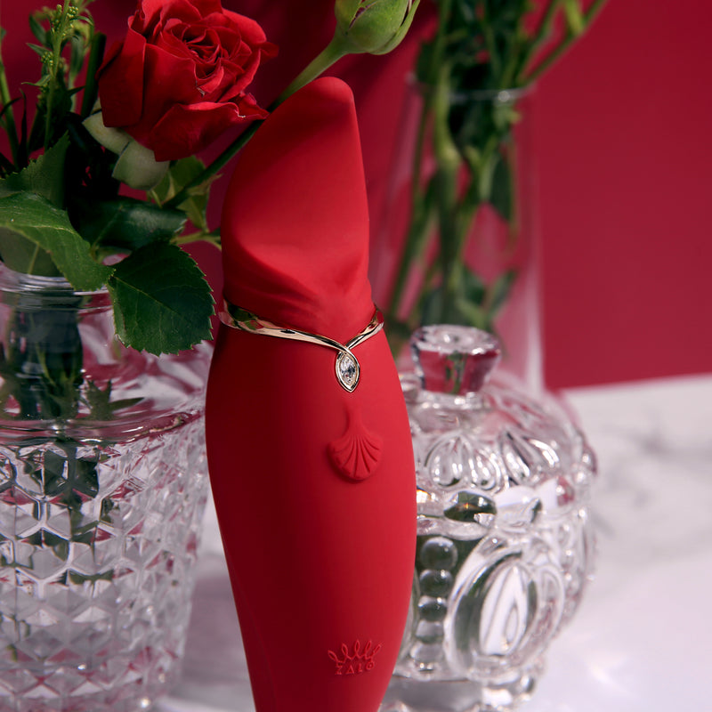 HERO ar aplikācijas vadību masāžas vibrējoša ierīce no LEGEND AURORA kolekcijas,sarkanā krāsa,skatīt aprakstu,diskrēta piegāde melnā iepakojumā