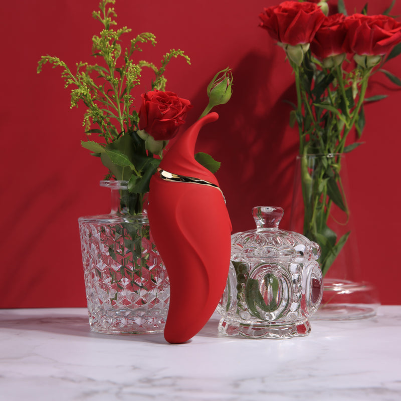 HERO ar aplikācijas vadību masāžas vibrējoša ierīce no LEGEND AURORA kolekcijas,sarkanā krāsa,skatīt aprakstu,diskrēta piegāde melnā iepakojumā