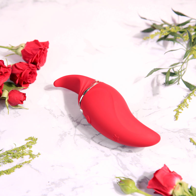 HERO ar aplikācijas vadību masāžas vibrējoša ierīce no LEGEND AURORA kolekcijas,sarkanā krāsa,skatīt aprakstu,diskrēta piegāde melnā iepakojumā