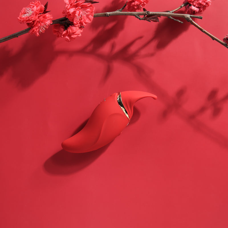 HERO ar aplikācijas vadību masāžas vibrējoša ierīce no LEGEND AURORA kolekcijas,sarkanā krāsa,skatīt aprakstu,diskrēta piegāde melnā iepakojumā