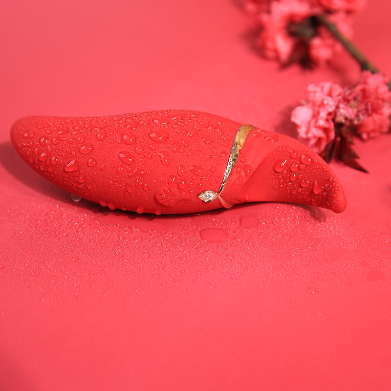 HERO ar aplikācijas vadību masāžas vibrējoša ierīce no LEGEND AURORA kolekcijas,sarkanā krāsa,skatīt aprakstu,diskrēta piegāde melnā iepakojumā