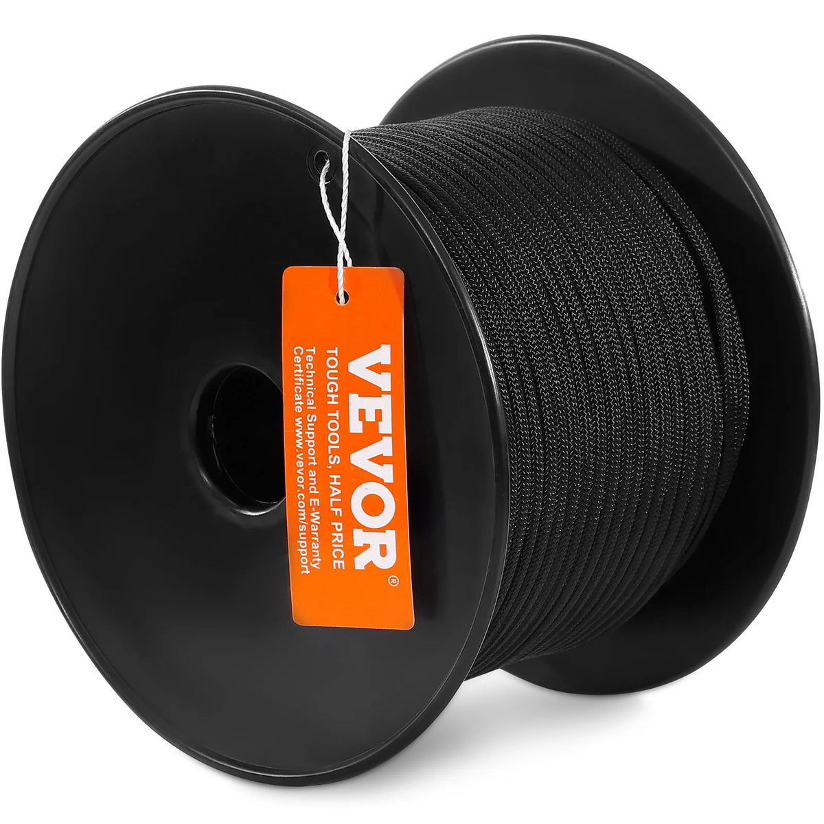 VEVOR Pīts neilona virve 4,8 mm × 76,2 m, 32 pavedieni, pārrāvuma izturība 326 kg, āra kāpšanas virve arboristiem, klinšu kāpšanai, pārgājieniem, kempingam, šūpolēm, nolaišanās darbiem un glābšanai, melna
