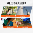 VEVOR Pīts neilona virve 4,8 mm × 76,2 m, 32 pavedieni, pārrāvuma izturība 326 kg, āra kāpšanas virve arboristiem, klinšu kāpšanai, pārgājieniem, kempingam, šūpolēm, nolaišanās darbiem un glābšanai, melna