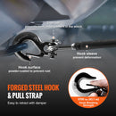 VEVOR sintētiskā vinčas trose 4,8 mm x 15,2 m, 3,8 t, ar aizsarguzmavu, āķi, apstādinātāju un vilkšanas siksnu