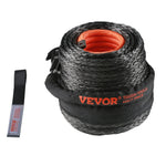 VEVOR sintētiskā vinčas trose, 9.5 mm × 30.48 m, 12 020 kg celtspēja, sintētiskais vinčas troses kabelis ar aizsarguzmavu + kalta vinčas āķi + vilkšanas siksnu, universāli piemērota SUV, lieliem bezceļu auto un kravas automobiļiem
