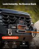 VEVOR elektriskā vinča, 12 V DC, kravnesība 5400 kg, ar sintētisko trosi 9,5 mm × 28 m, bezvadu un vadu tālvadības pulti, IP67 ūdensizturība, piemērota vilkšanai bezceļu transportlīdzekļiem, SUV, džipiem, piekabēm un laivām