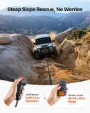 VEVOR elektriskā vinča 12 V, vilkšanas jauda 6100 kg, sintētiskā trose Ø9,5 mm × 26 m, bezvadu un vadu tālvadība, IP55 aizsardzība apvidus auto, džipiem, piekabēm un laivām