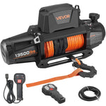 VEVOR Elektriskā vinča 6100 kg, 12 V DC kravas auto vinča ar Ø9,5 mm × 28 m sintētisko trosi, bezvadu un vadu tālvadība, IP67 ūdensizturīga, vilkšanai bezceļā SUV, Jeep, piekabei un laivai