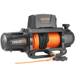VEVOR Elektriskā vinča 6100 kg, 12 V DC kravas auto vinča ar Ø9,5 mm × 28 m sintētisko trosi, bezvadu un vadu tālvadība, IP67 ūdensizturīga, vilkšanai bezceļā SUV, Jeep, piekabei un laivai