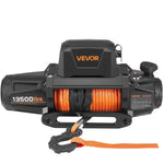 VEVOR Elektriskā vinča 6100 kg, 12 V DC kravas auto vinča ar Ø9,5 mm × 28 m sintētisko trosi, bezvadu un vadu tālvadība, IP67 ūdensizturīga, vilkšanai bezceļā SUV, Jeep, piekabei un laivai