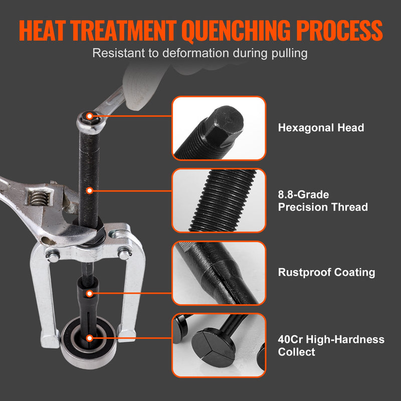 VEVOR aklā gultņa un blīvējuma izvilkšanas komplekts, ar slīdošo āmuru un iekšējo izvilkšanas rīku, 10 regulējami skavturi un pretbalsts, 16 daļas