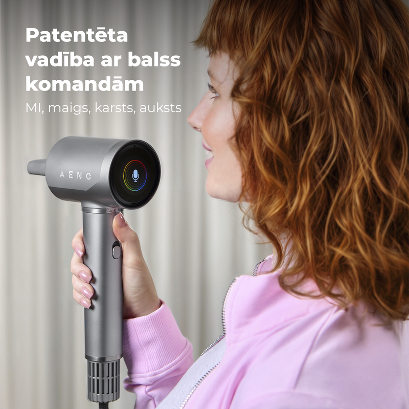 AENO Profesionālais matu fēns HD5G apvieno modernu AI tehnoloģiju ar daudzfunkcionālu vadību, pelēks