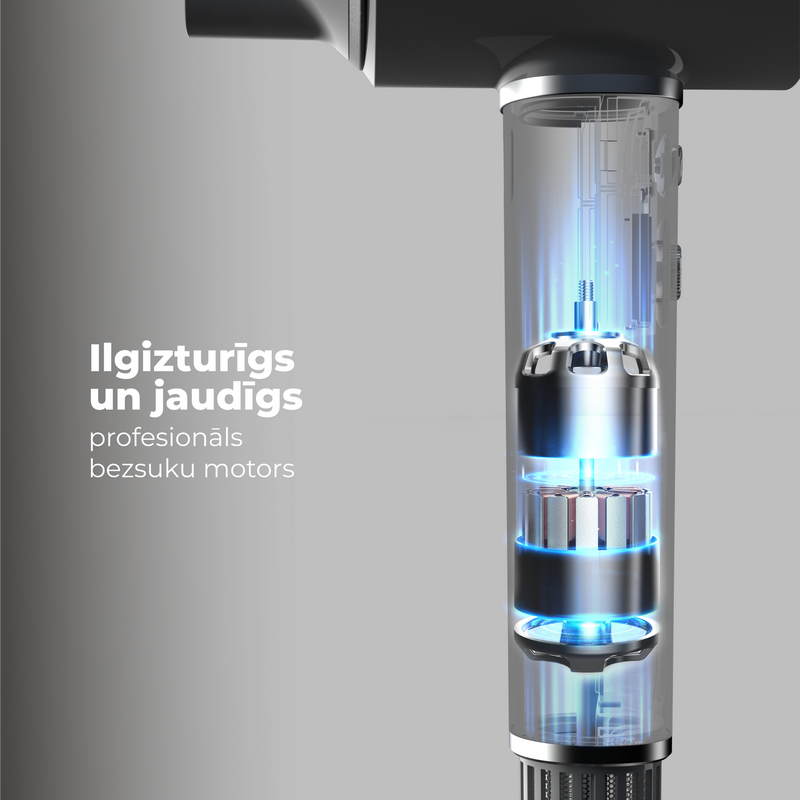 AENO Profesionālais matu fēns HD5G apvieno modernu AI tehnoloģiju ar daudzfunkcionālu vadību, pelēks