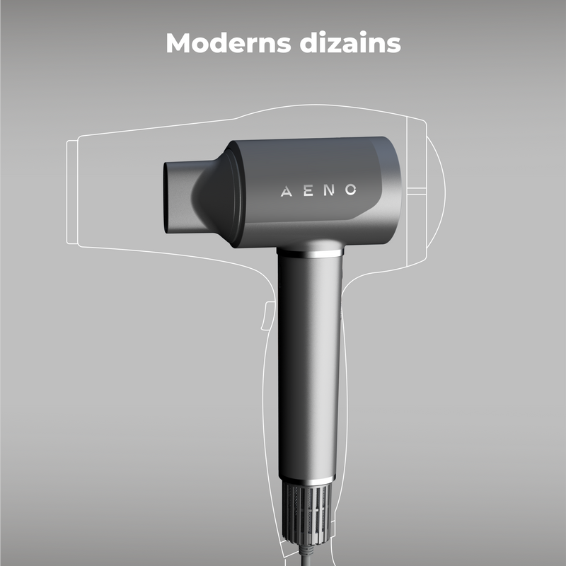 AENO Profesionālais matu fēns HD5G apvieno modernu AI tehnoloģiju ar daudzfunkcionālu vadību, pelēks